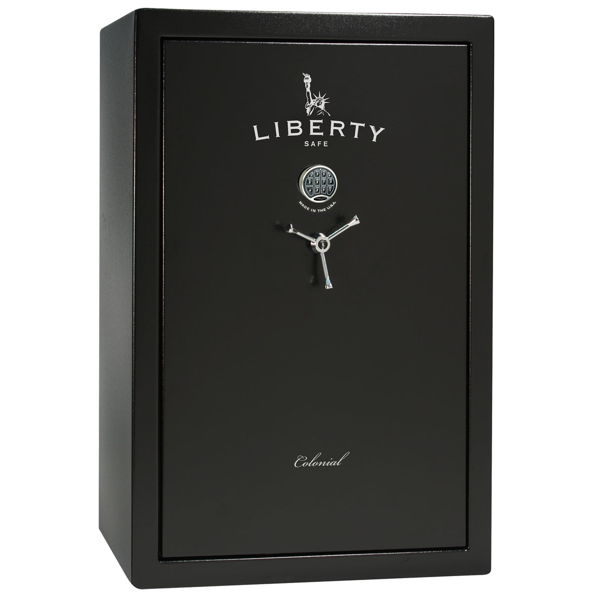 Colonial Series | Level 4 Security | 75 Minute Fire Protection | 35 | DIMENSIONS: 60.5"(H) X 42”(W) X 22"(D*) | Black Textured | Electronic Lock - closed