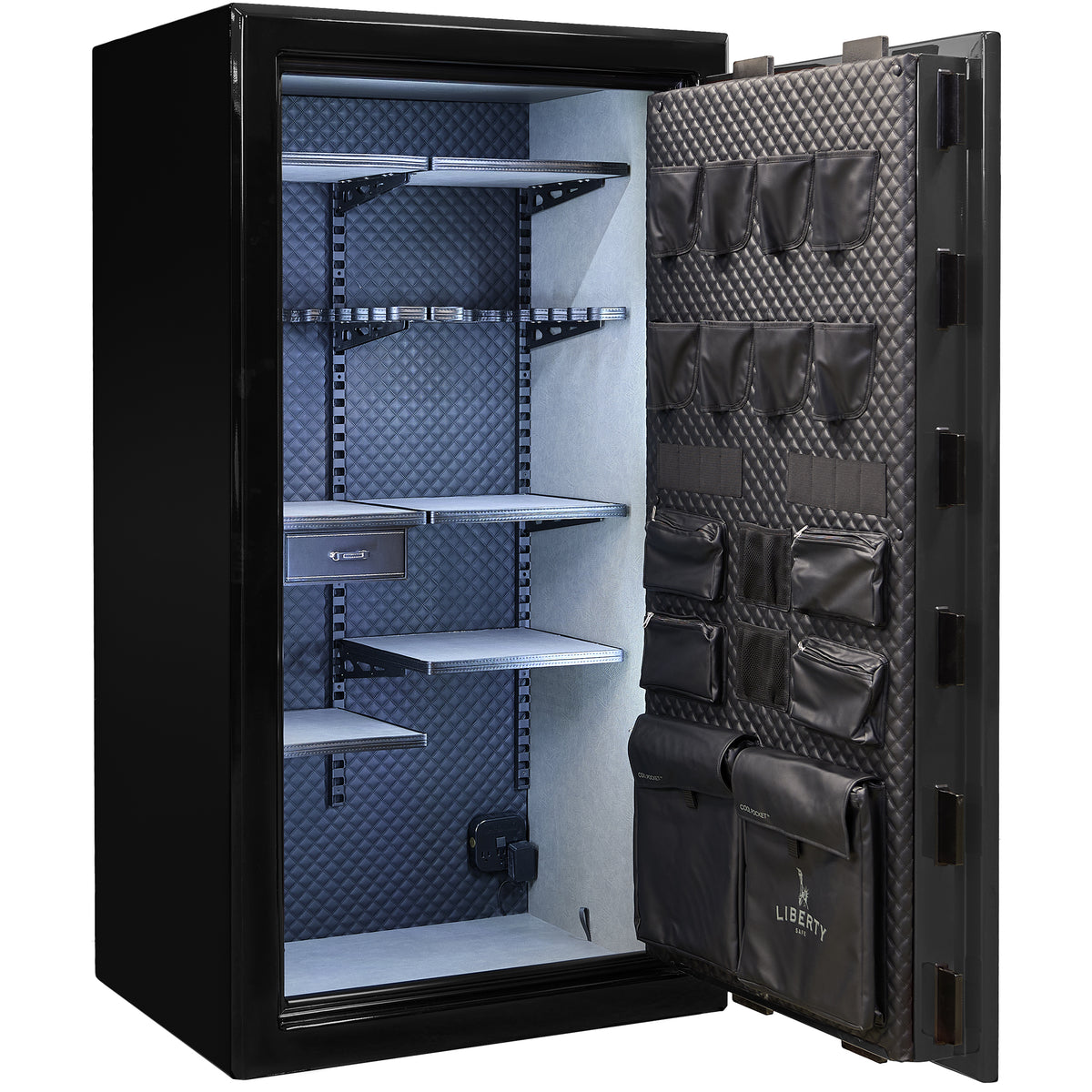 Presidential Series | Level 10 Security | 2.5 Hours Fire Protection | 40 | Dimensions: 66”(H) x 36”(W) x 27.75"(D*) | Gray Charcoal Gloss | Mechanical Lock - Open