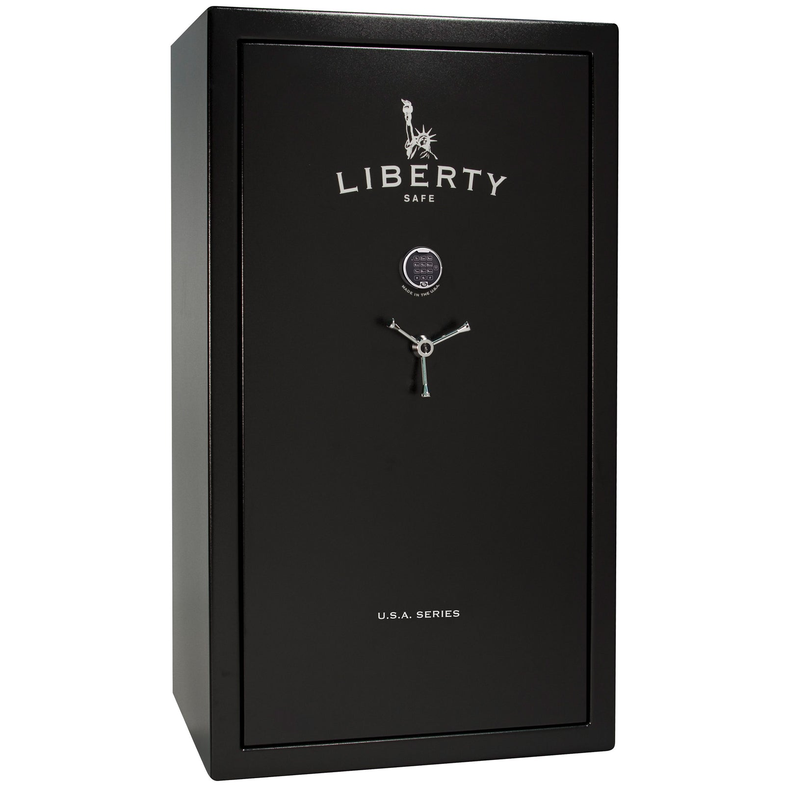 USA Series | Level 5 Security | 60 Minute Fire Rating - 50 | Dimensions: 72.5"(H) x 42"(W) x 27.5"(D*) / Black Textured / Electronic Lock
